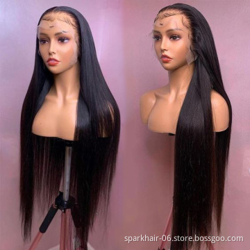 Wholesale Peruvian Hair Swiss HD Full Lace Frontal Wig For Black Women 100% Raw Virgin Cuticle Aligned Human Hair Lace Front Wig
